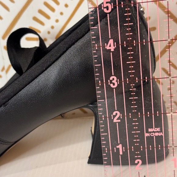 Circus NY Della Wrap Up Block Heel Ballet Sz 9 Black Ribbon Tie Square Toe Goth - Picture 15 of 15